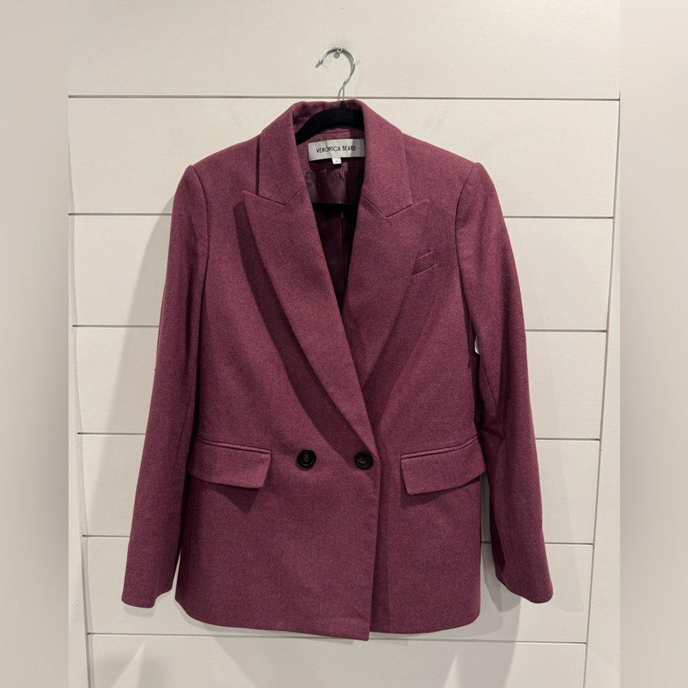 New Veronica Beard Sevyn Dickey Wool Jacket in Vintage Orchid - Picture 7 of 10